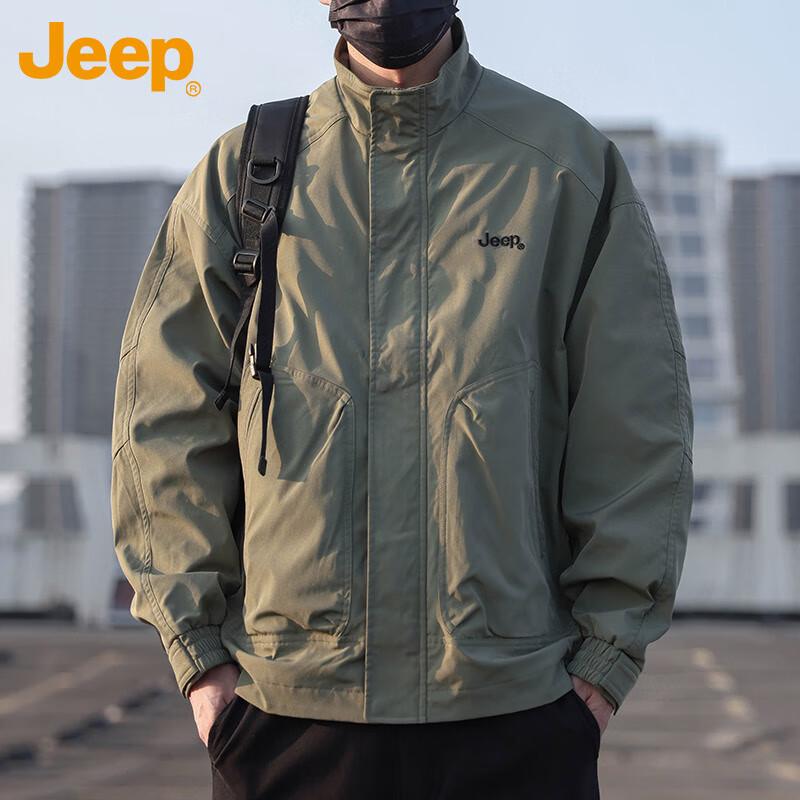 Jeep Men's Stand Collar Casual Jacket