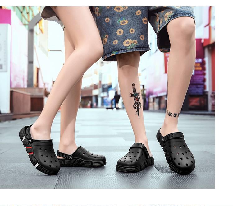 Men's Hole Shoes Sandals: Plus Size Outdoor Slippers for Travel and Beach.