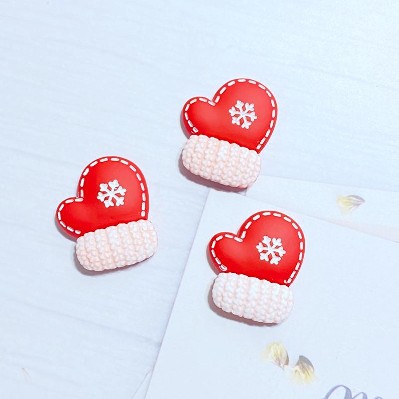 10 Stück Neue Niedliche Mini-Weihnachtskollektion Flache Rückseite Harz-Cabochons Scrapbooking DIY Schmuck Bastel-Dekorationszubehör