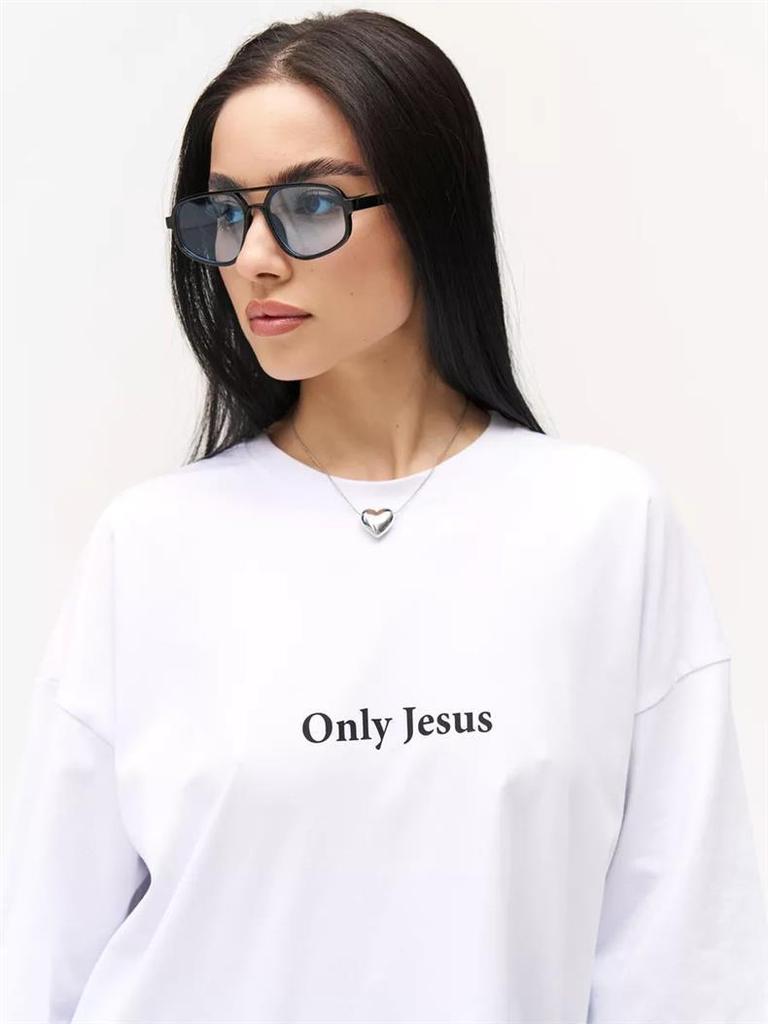 Wszechstronny T-shirt oversize ze 100% bawełny z prostym nadrukiem, z krótkim rękawem, wytrzymały, casualowy top na lato