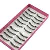 Fashion 10 Pairs Natural Black Long Cross Thick False Eyelashes Party Eye Makeup