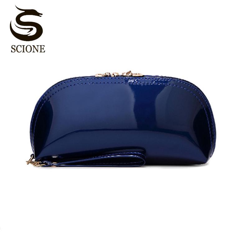 

Женский кошелёк из лакированной кожи 10cm*4.5cm*19.5cm синий
