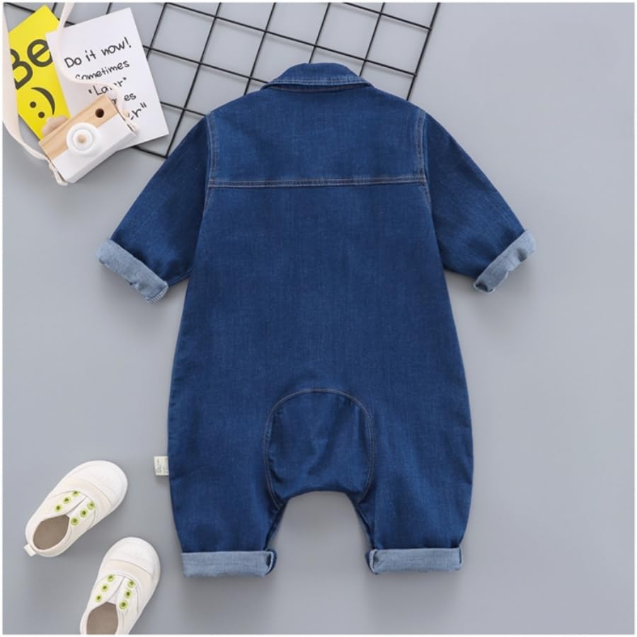 Soft material denim Korean baby 100cm [EnDast] rompers, jumpsuits, children's clothing, stylish, infant, kids, clothes, 70cm, 80cm, 90cm, (90)