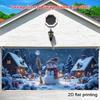 1 piece holiday snowman scene garage door flag - easy to install modern outdoor design suitable for home and party decoration