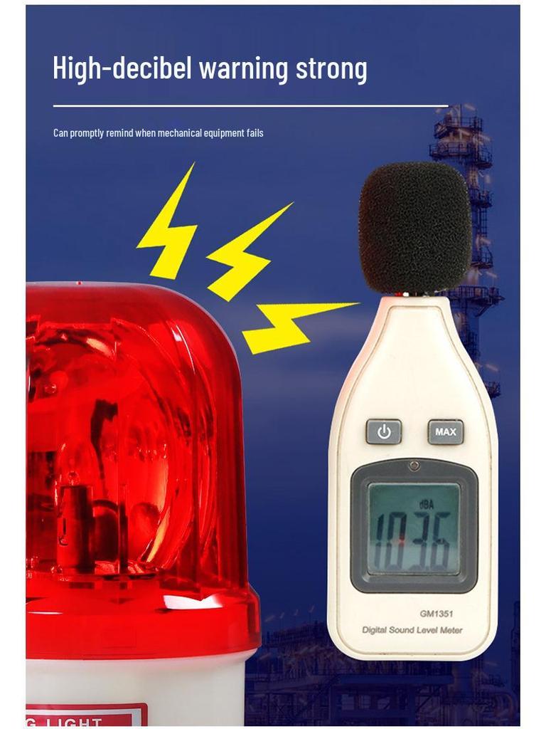 LTE-1101J Rotating LED Warning Light with Red, Yellow, Green Flash and Alarm.