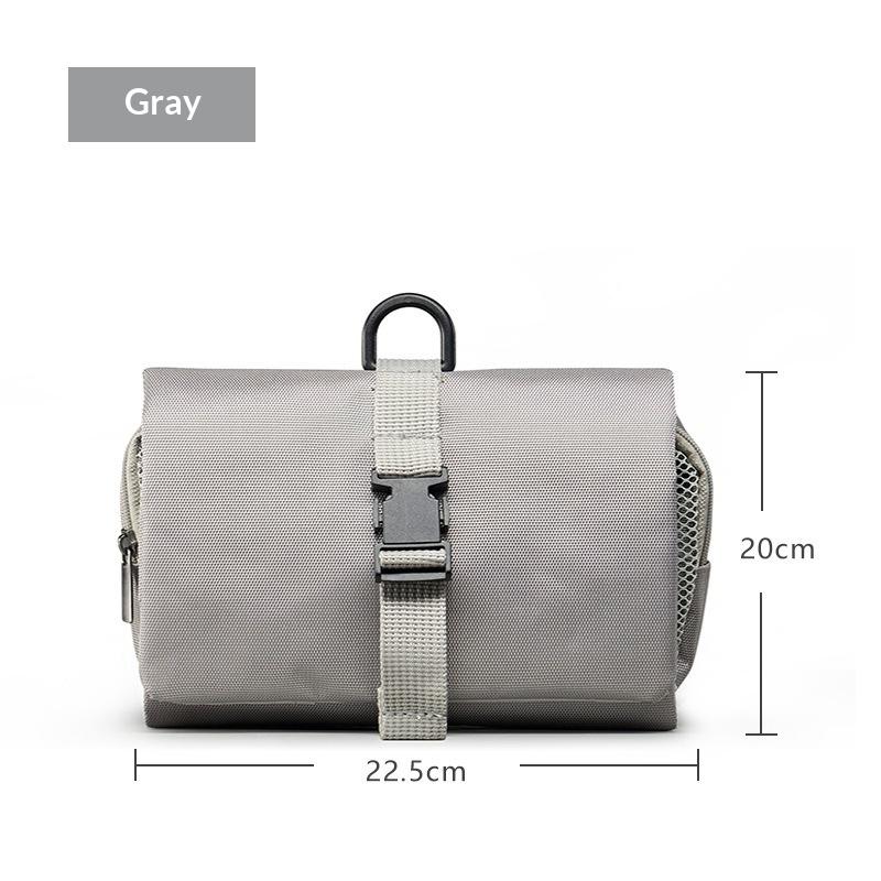 

1Pcs Business Trip Toiletries Storage Bag Japanese Style Snap Folding Toiletry Bag Hook High Quality Cosmetic Bag серый