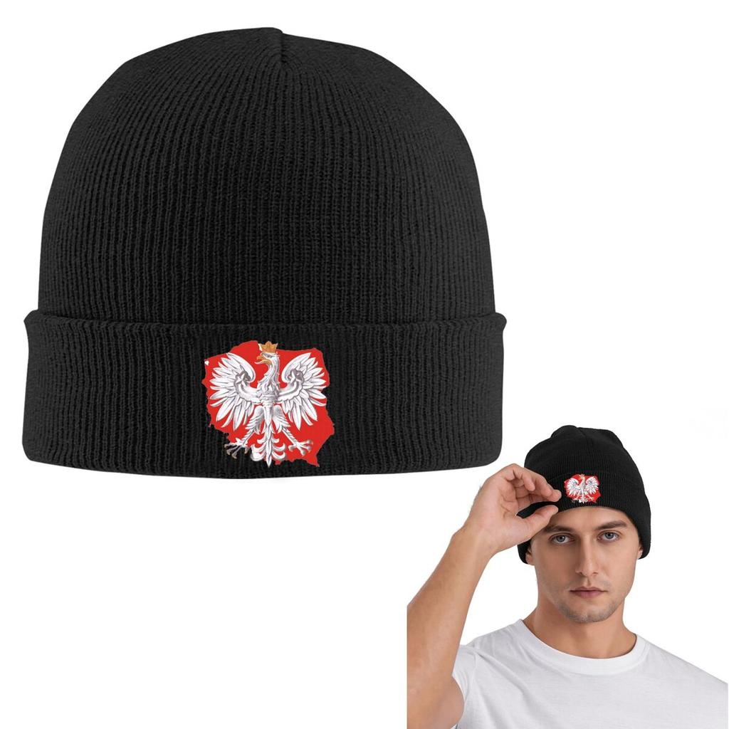 Polska Polish Eagle Warm Knitted Cap Hip Hop Bonnet Hat Autumn Winter Outdoor Beanies Hats for Men Women Adult