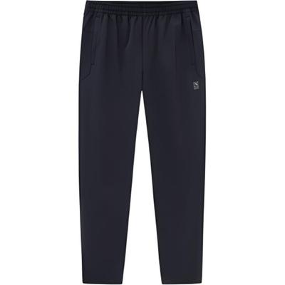 Solid Color Mid-Rise Straight-Leg Sports Pants Men Bottoms Black 952417506-3