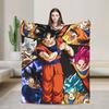 Summer Dragon Ball Super All Characters Fleece Blanket, 3D Printed Soft Warm Flannel Throw Blanket For Bed Sofa Bedroom