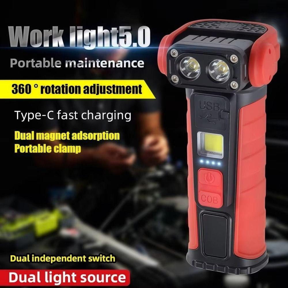 Super Bright Work Light Magnetic Base Pocket Torch Multifunctional LED Flashlight  Emergency Use