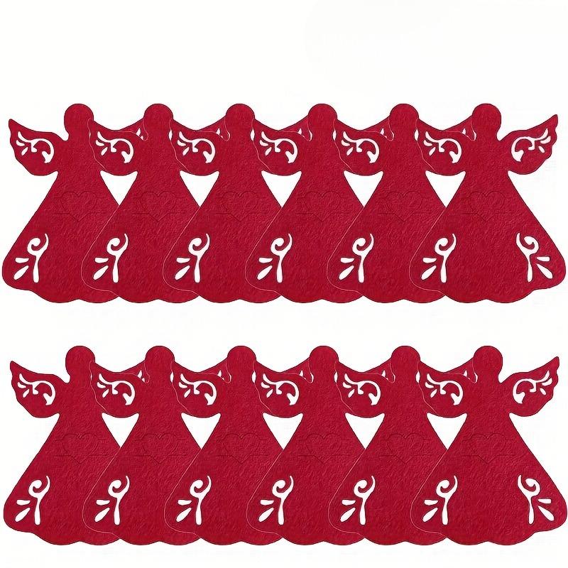 

Рождественские салфетки под столовые приборы, набор ковриков-подставок для хранения ножа и вилки в форме ангела, карманы для ножа и вилки, для Рождества