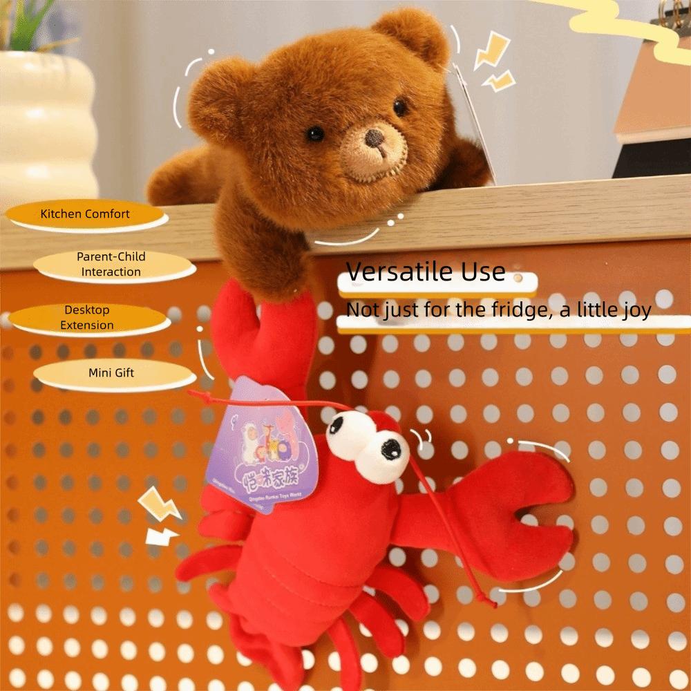 Simulation Plush Toy Fridge Magnet Soft Soft Mini Animal Fridge Magnets Lovely Plush Toys  Fun Doll