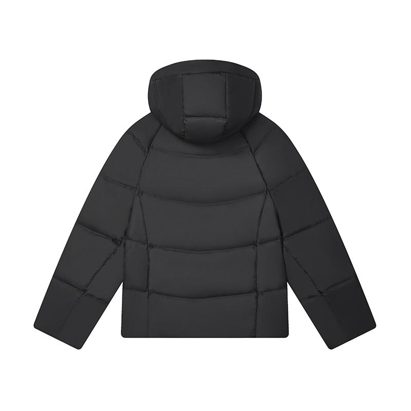 Fila Lifestyle White Series Versatile Solid Color Zipper Hooded Down Jacket Women Outerwear Black F11W443904FBK