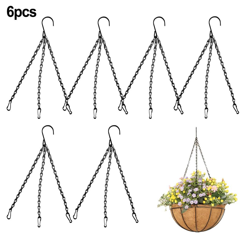 Ornamente de felinare cu lanț suspendat din fier, coșuri cu plante