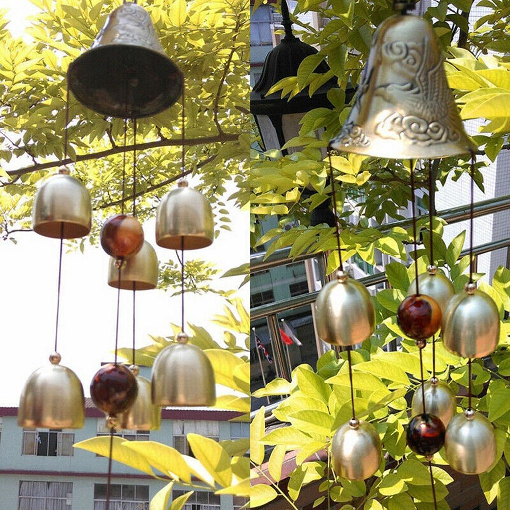 6 Bells Outdoor Metal Wind Chimes Yard Garden Hanging Ornament Decor Outdoor Garden
