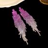 Silver Needle Diamond Geometric Love Fringed Earrings Versatile Light Luxury Personalized Earrings Fashion High Sense Niche Earrings Women