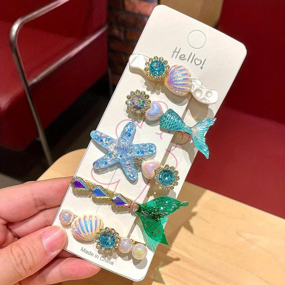 Kids Headwear Ocean Mermaid Princess Hairpin Shell Hair Accessory Side Beak Clip Headpiece Baby Hair Accessories