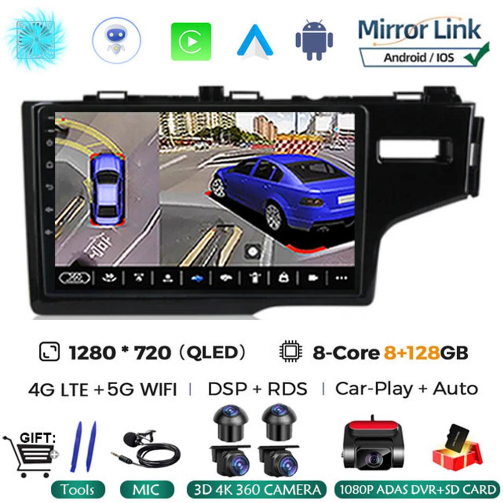 9'' Android 14 Car Radio for Honda Fit Jazz 2013 2014 2016 2018 GPS Navigation Stereo Multimedia Video Player Screen Head Unit