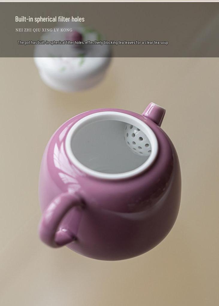 Guanlan Wisteria Ceramic Teapot: Elegant Hand-Painted Ladies' Tea Infuser Set for Kung Fu Tea Brewing