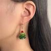1/2/4pcs Colorful Christmas Tree Shaped Decorative Pendants, DIY Earrings, Christmas,Valentine's Day Gift Decoration Accessories