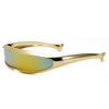 Electroplated Blocking Sunglasses One-piece Mirror Steampunk Sunglasses Vintage Women Eyeglass  Men