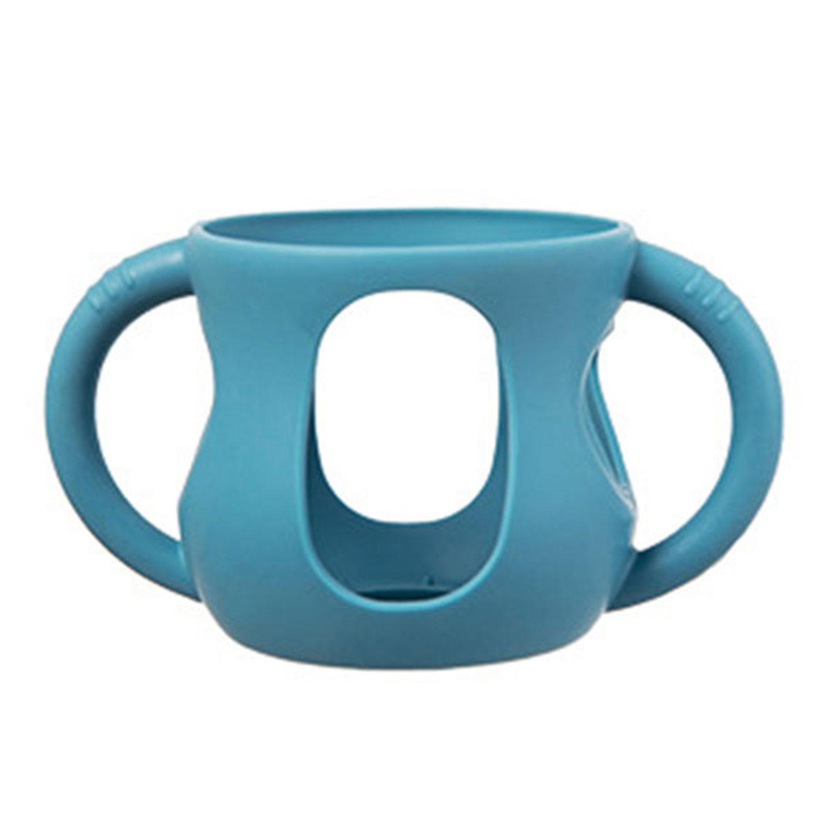 

Гибкий держатель для бутылочек, силиконовый чехол для стеклянной детской бутылочки, защитный чехол от падения, ударопрочный чехол для бутылочки, легко моется S темно-синий