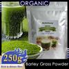 Dovezený neslazený prémiový organický prášek z ječmenné trávy 250 g košer, vegan, volně ložený. Dobrý zdroj vlákniny, bílkovin