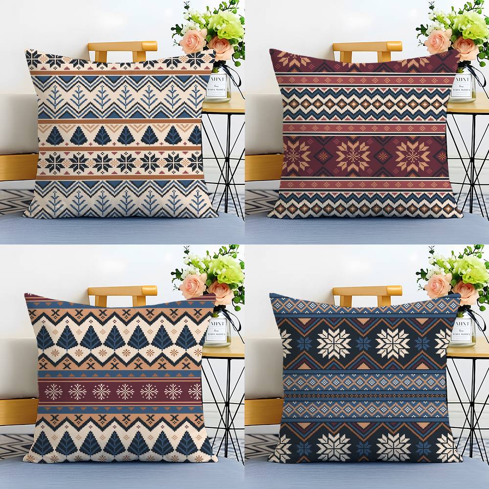 Moroccan Style Pillow Case Anti-dustmite Pillowcase Invisible Zipper Silky Short Plush Sofa Cushion Cover