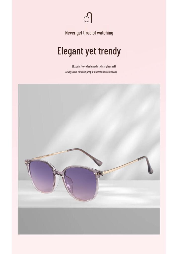 Retro Large Frame Women's Polarized Sunglasses - Tea-Colored, UV & Sun Protection, Perfect for Driving, Slimming Effect