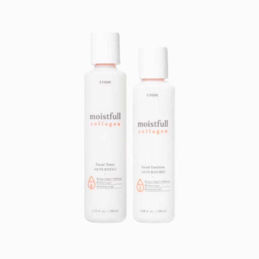Etude Moistfull Collagen 2 Types Set  (200ml Toner & 180ml Emulsion)