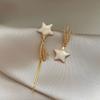 18k electroplated silver needle zircon drip oil star asymmetric stud earrings versatile earrings earrings