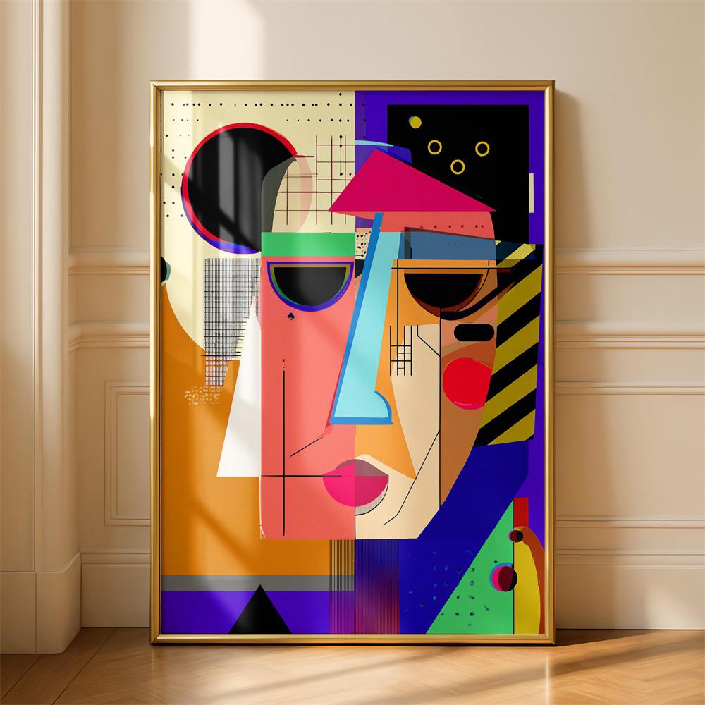 Portrait Of A Human Silhouette Prints Pop Art Colorful Abstract Modern Wall Art Poster Decor Funny Abstract Portrait Canvas Art 21X30CMNo Framed