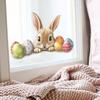 Cute Rabbit Easter Eggs Balcony Glass Window Background Beautification Decoration Window Stickers