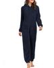 2024 Trendy European/American Fleece-Lined Hooded Jumpsuit Pajamas for Women - 22 Colors Available