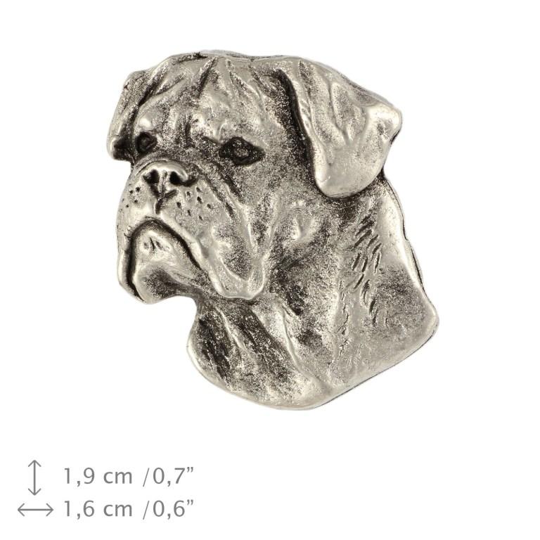 Bullmastiff I  - Silver-plated dog brooch, elegant pin, jacket lapel decoration by Art-Dog brand