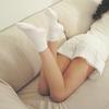 [10SET] Mango Daily Basic White and Black Women's Ribbed Ankle Socks