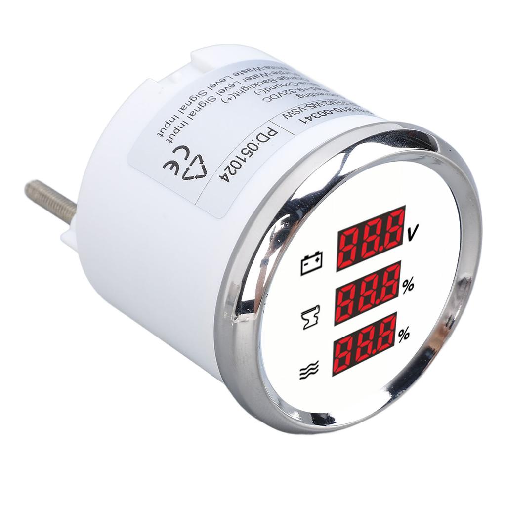 52mm Digital Voltage Sewage Water Level Gauge Waterproof Red Backlight Secure Connection Sewage Water Level Voltmeter