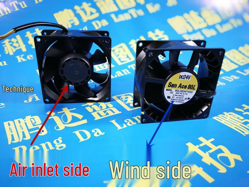 New Original 8038 80x80x38MM 24V 0.7A 8CM PWM High Airflow Pressure Fan Two-wire Bare Wire, No Plug