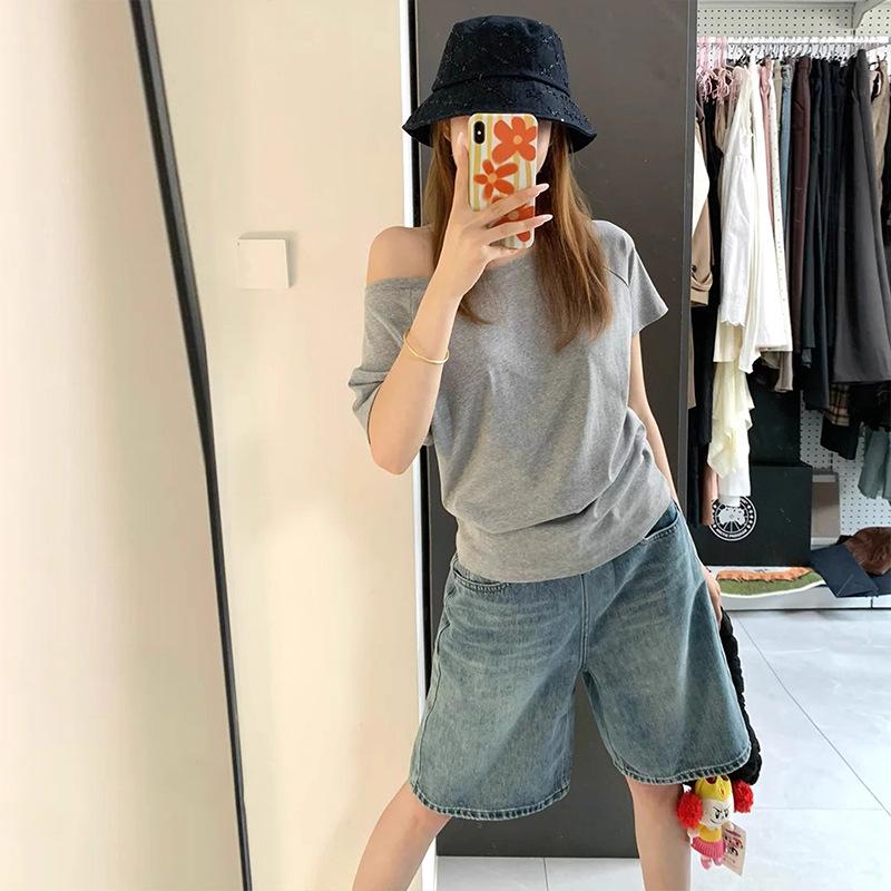 2026 Spring Korean Style Fashion Maternity Denim Shorts (No Belly Support) M