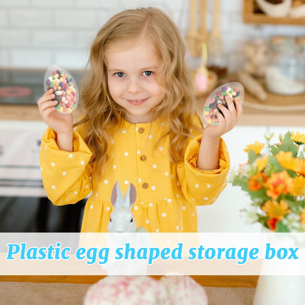 Plastic Egg Shaped Storage Container Reusable Easter Spring Storage Box for Candy Gifts Party Favors and Home Organization