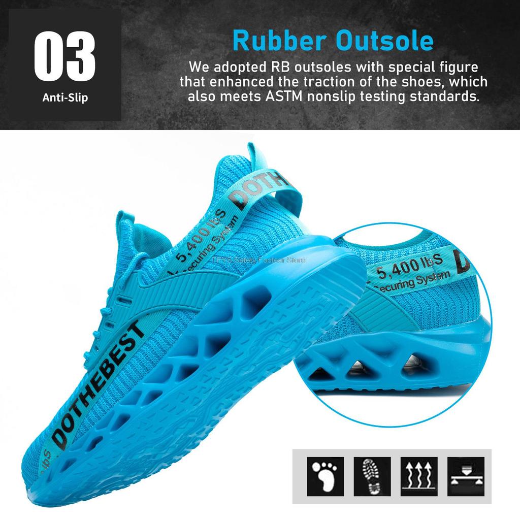 Steel Toe Safety Shoes for Men Lightweight Work Sneakers Puncture Proof Women Work Shoes Coustruction Safety Work Boots Unisex