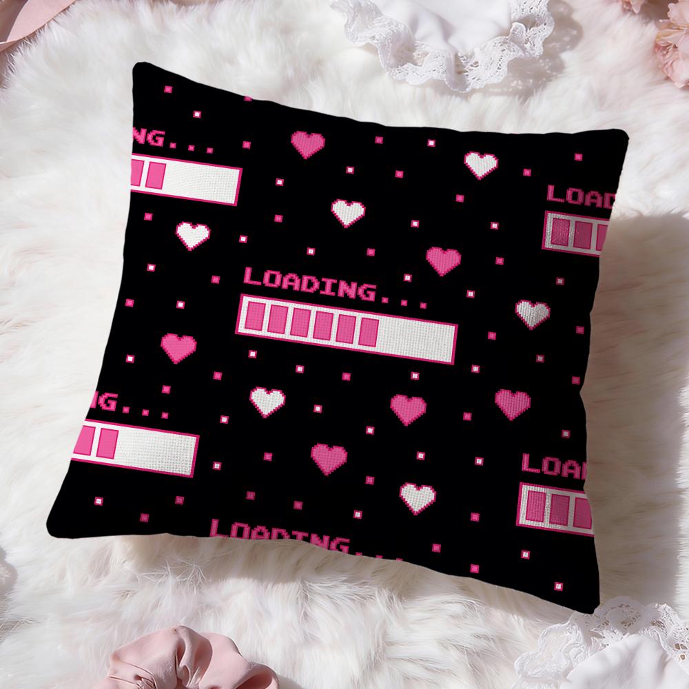Cute Valentines Day Cushion Cover Premium Comfort Reversible Pillow Cove -Two In One Design for Any Room & Car Interior