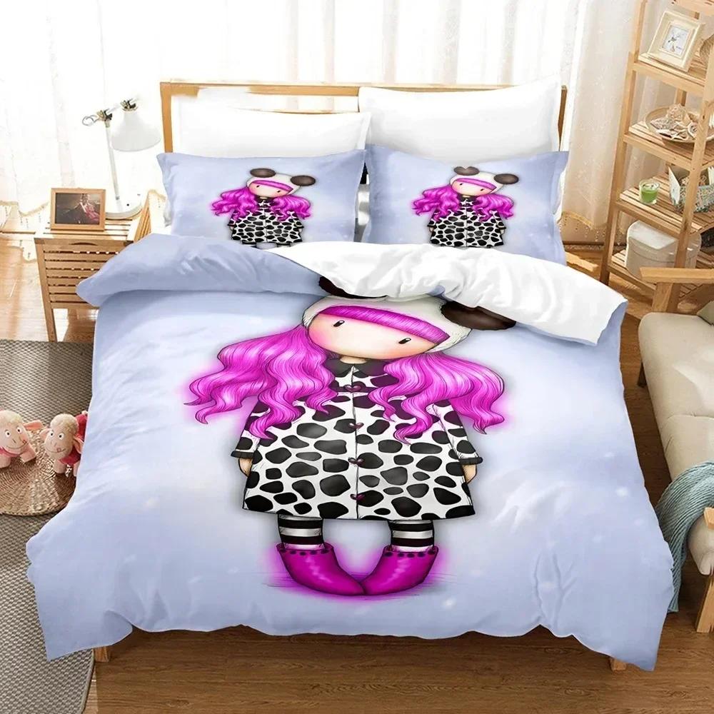 3D Kawaii Gorjuss Santoro Gorjuss Bedding Set Duvet Cover Sheet Printed Pillowcase Bed Full Queen King Size Comforter Bedroom