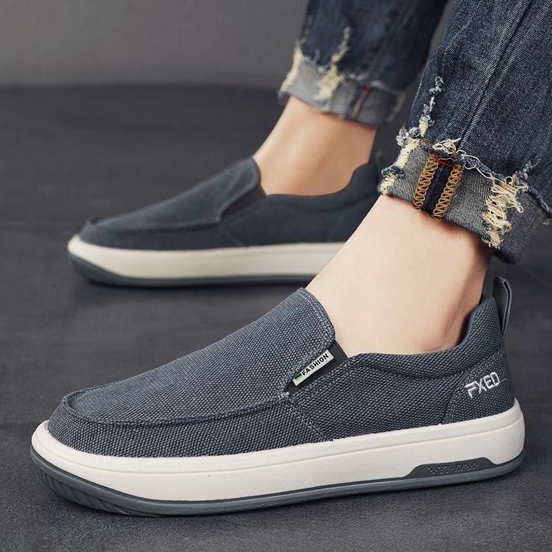 men's shoes versatile casual non-slip fashion board shoes canvas shoes one pedal lightweight breathable cloth shoes