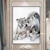 Affiche de famille Lion imprimée, père mère enfants, Art mural mari et femme aimant la maison, peinture sur toile, décoration murale, photos