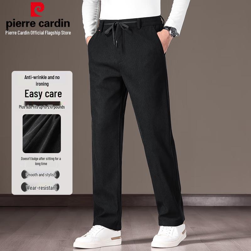 Męskie spodnie sztruksowe Pierre Cardin o luźnym, prostym kroju, casualowe