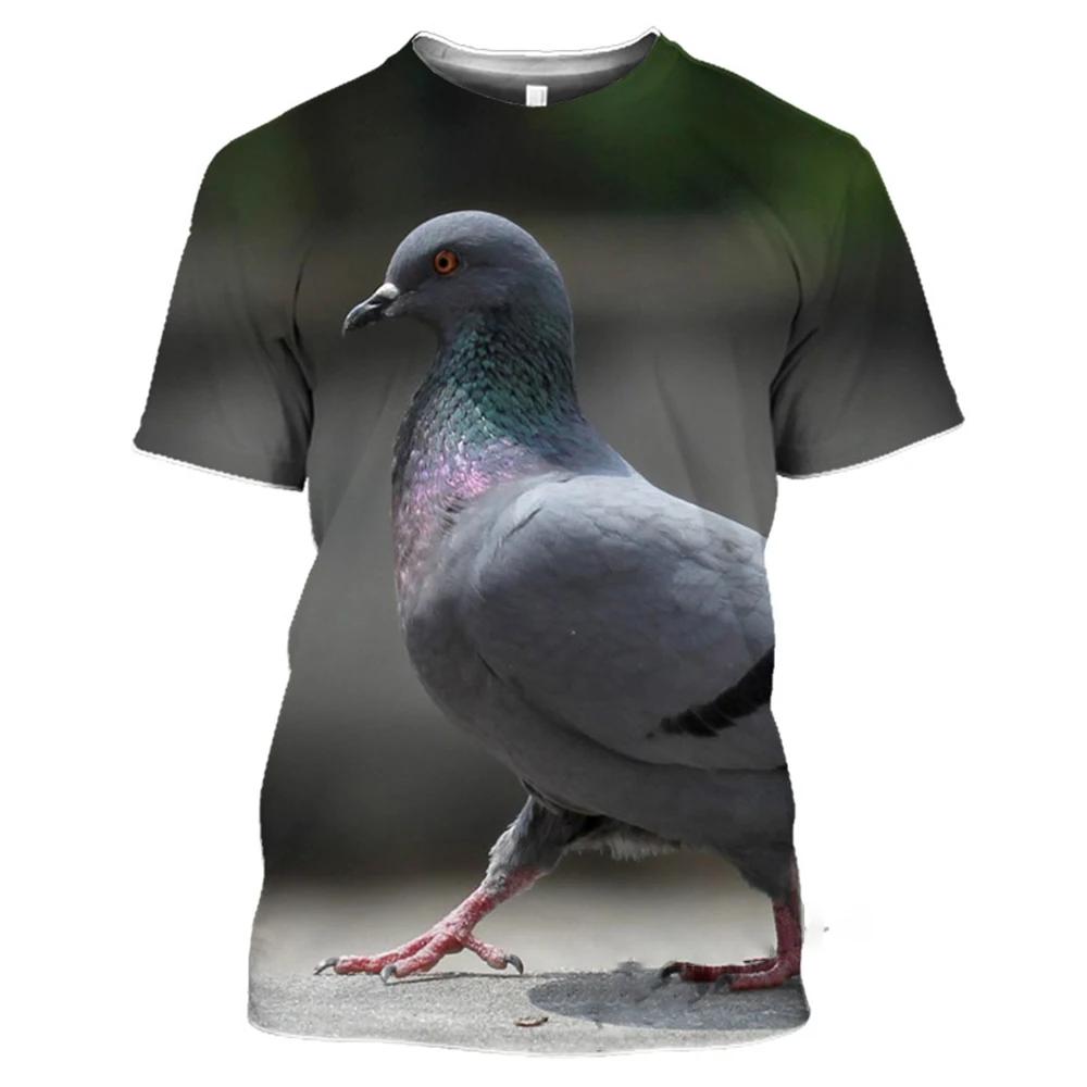 Wild Pigeon 3D Print Summer Men's O-Neck T-shirt Casual Short Sleeve OversizedPullover Fashion Streetwear Tee Tops Men Clothing