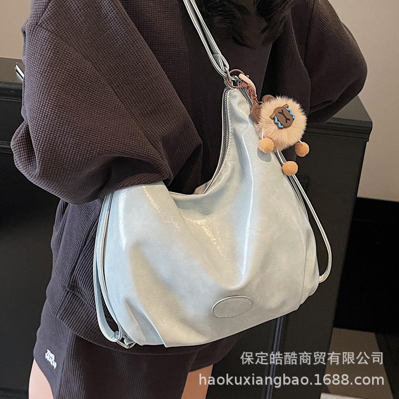 Tote Bag Women's Large Capacity 2025 New Casual Versatile Shoulder Messenger Commuter Bag Multi-functional Korean Version Backpack