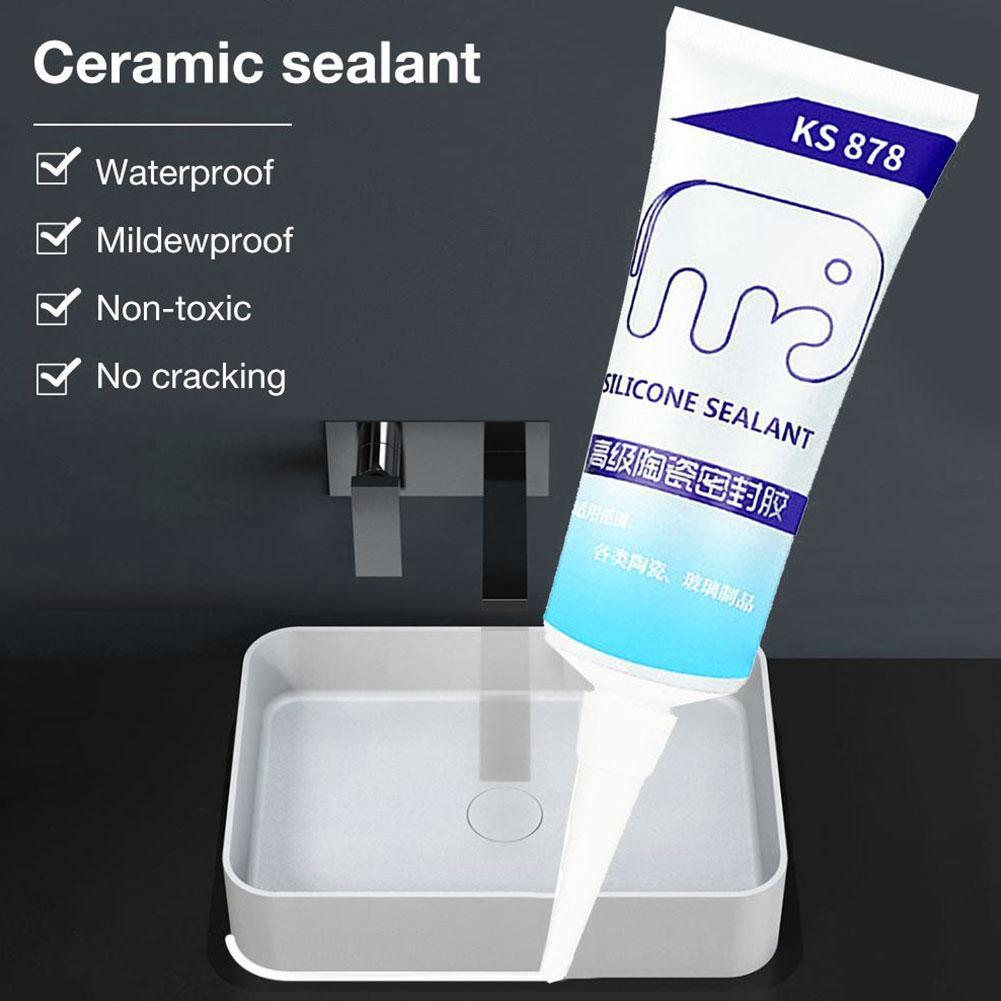 120ml Multipurpose Silicone Sealant Waterproof Caulk Seal Mouldproof Fast Drying Beautify Sewing Adhesive for Kitchen Bathroom