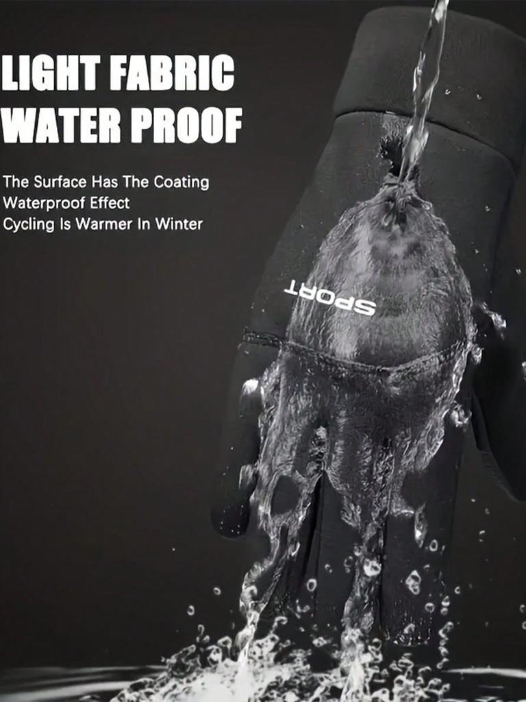 1Pair Winter Touch Screen Gloves - Windproof,Waterproof,Anti-Slip,Driving and Outdoor Activities,Zip Closure,Hand Washable